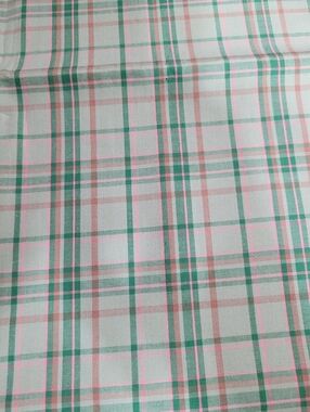 Plaid Fabric in Pink and Green 1 Yard (0803)